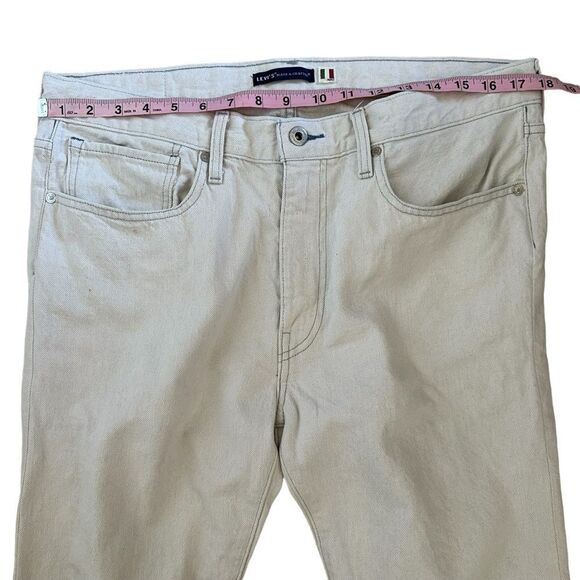 Levi's ~ Made & Crafted ~502 Taper Fit Jeans~ Beige size 34 ~ Cottonized Hemp - Picture 11 of 14